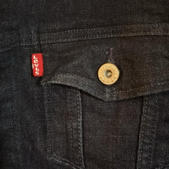 Levi Strauss Womens M Dark Gray Brushed Cotton Trucker Jacket XL - Picture 5 of 6